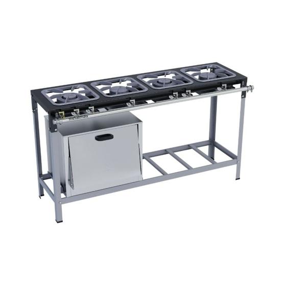 Imagem de Fogão Industrial 4 Bocas 30X30 em Linha com Forno S2000 Metalmaq