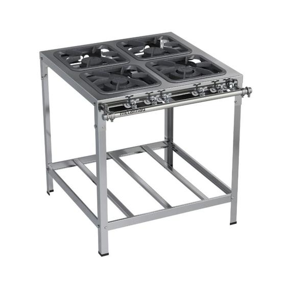 Imagem de Fogão Industrial 4 Bocas 30x30 Inox Top Metalmaq