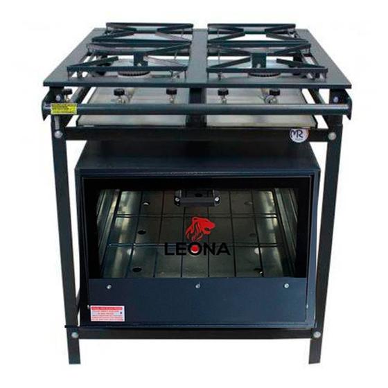 Imagem de Fogão Industrial 4 Bocas 30x30 P5 Alta Pressão com Forno MR