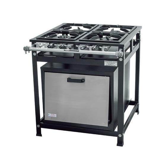 Imagem de Fogão Industrial 4 Bocas 30x30 P5 Forno 85 LTS Tampa Inox