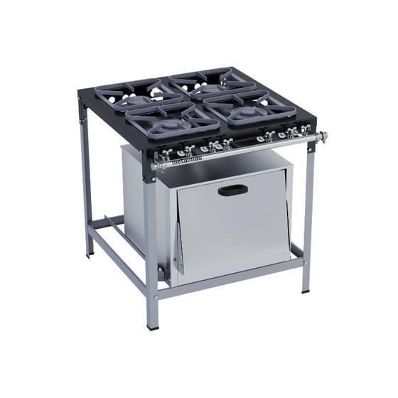 Imagem de Fogão Industrial 4 Bocas 30X30 S2020 com Forno Metalmaq