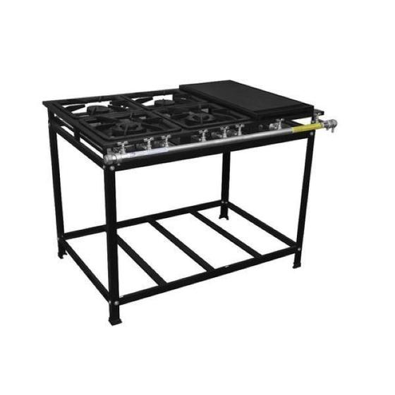 Fogão 4 Bocas Cristal Aço Standard Preto