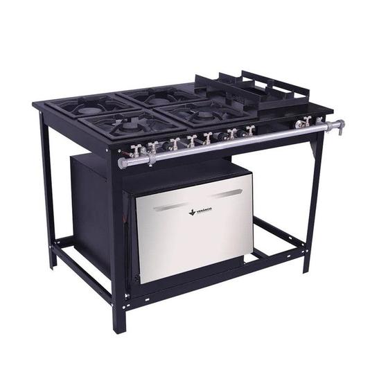 Fogão 5 Bocas Venâncio Extra C/ Forno Preto - E5d2f