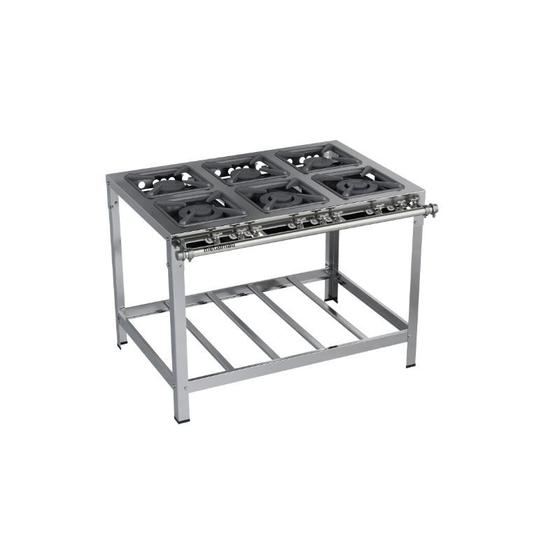 Imagem de Fogão Industrial 6 Bocas 30x30 Aço Inox 304 Metalmaq