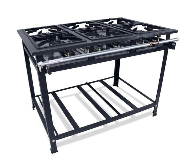Fogão Industrial 6 Bocas 30x30 Alta Pressão P5 Compact - MetalFour Imagem de Fogão Industrial 6 Bocas 30x30 Alta Pressão P5 Compact - MetalFour