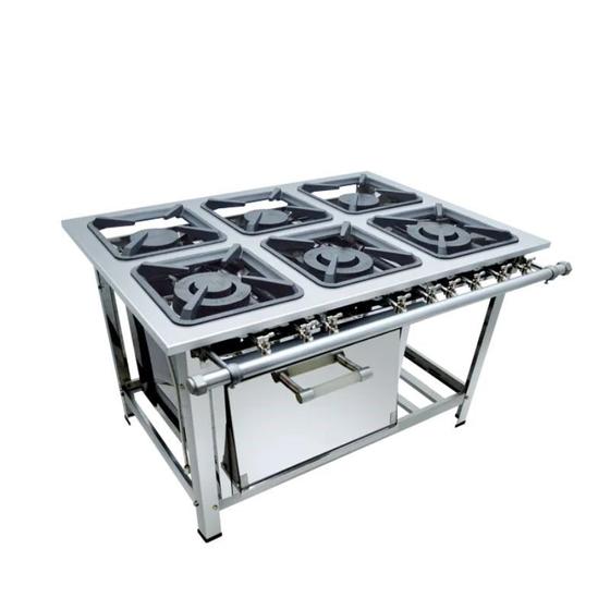 Fogão Industrial 6 Bocas 30x30 com Forno Aço Inox 304 Metalmaq - Fogão ...