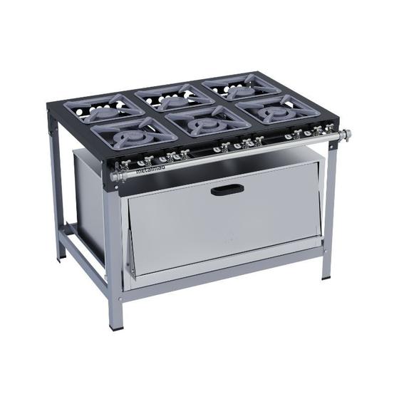 Imagem de Fogão Industrial 6 Bocas 30X30 com Super Forno Metalmaq