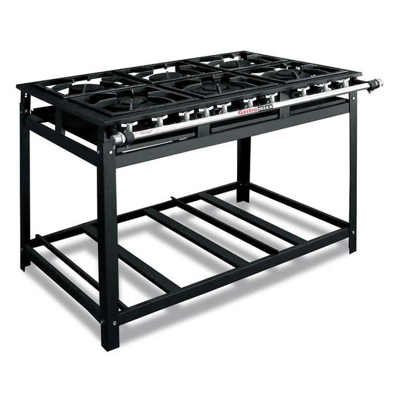 Fogão 6 Bocas Gastromixx Industrial Sem Forno Preto