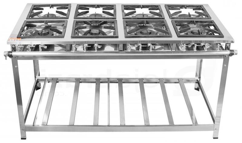 Imagem de Fogão Industrial 8 Bocas 30x30 Baixa Pressão P5 em Aço Inox