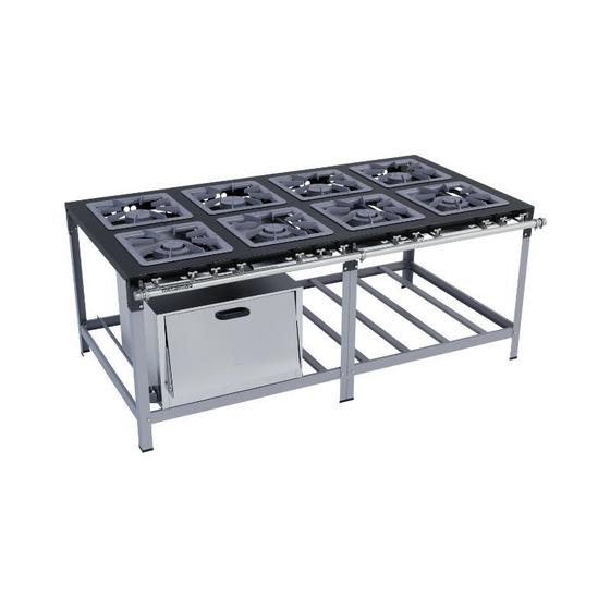 Fogão Industrial 8 Bocas 40x40 com Forno Luxo Metalmaq Menor preço em Fogão Industrial 8 Bocas 40x40 com Forno Luxo Metalmaq