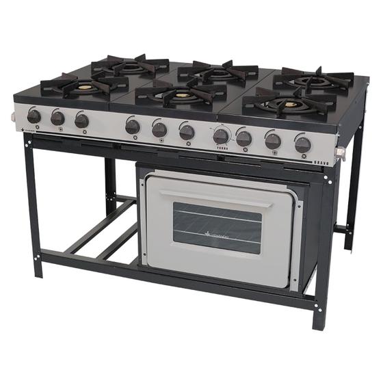 Fogão Industrial a Gas 6 Bocas Baixa Pressão Com Forno - Venancio Menor preço em Fogão Industrial a Gas 6 Bocas Baixa Pressão Com Forno - Venancio
