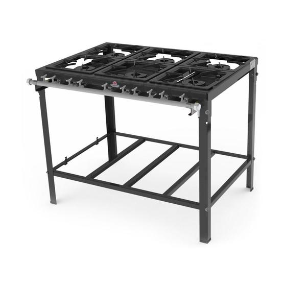 Fogão 6 Bocas Progas Preto - Pms-600