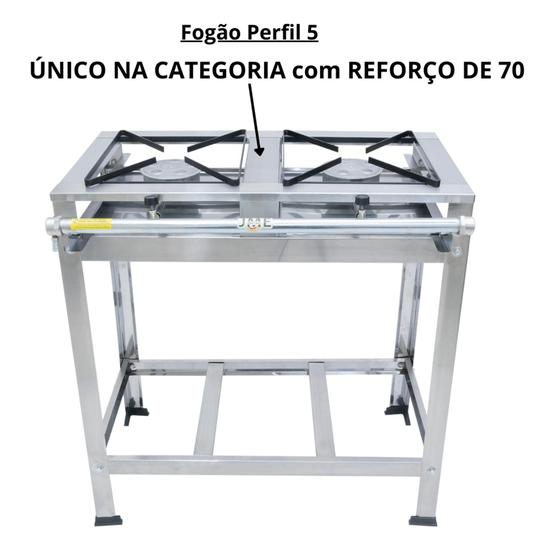 Imagem de Fogão Industrial Em Inox 2 Bocas 30X30 Alta Pressão