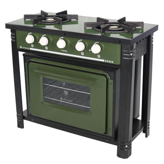 Fogão Industrial Venâncio BR2BFVD Bravo 2 Bocas Com Forno Verde Menor preço em Fogão Industrial Venâncio BR2BFVD Bravo 2 Bocas Com Forno Verde