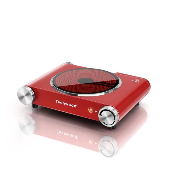 Imagem de Fogão infravermelho Hot Plate Techwood Single Burner 1200W vermelho