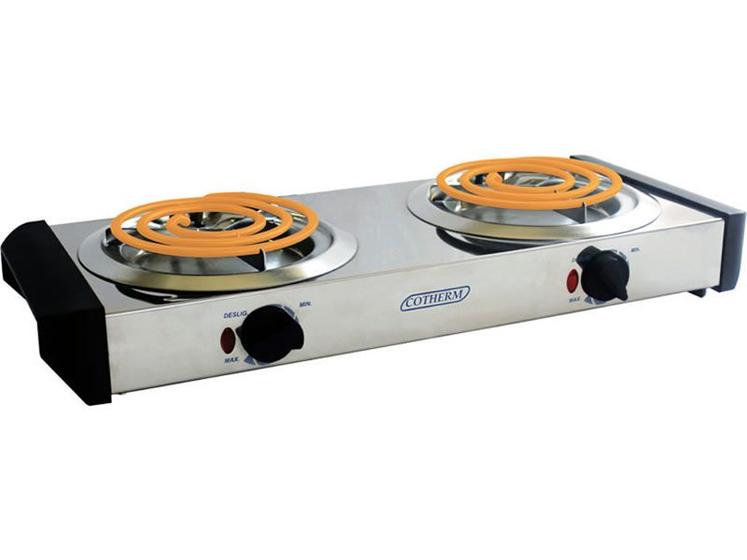 Fogão Inox Elétrico Portátil 2 Bocas Cotherm Menor preço em Fogão Inox Elétrico Portátil 2 Bocas Cotherm