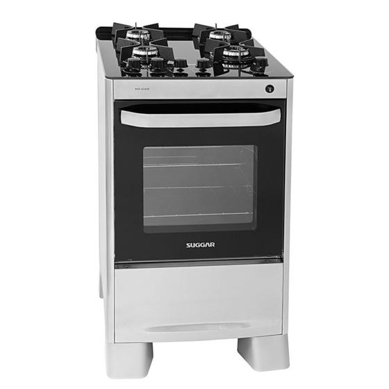 Fogão 4 Bocas Suggar Max Glass Prata Mesa em Vidro – Bivolt – Fgvmg410prix