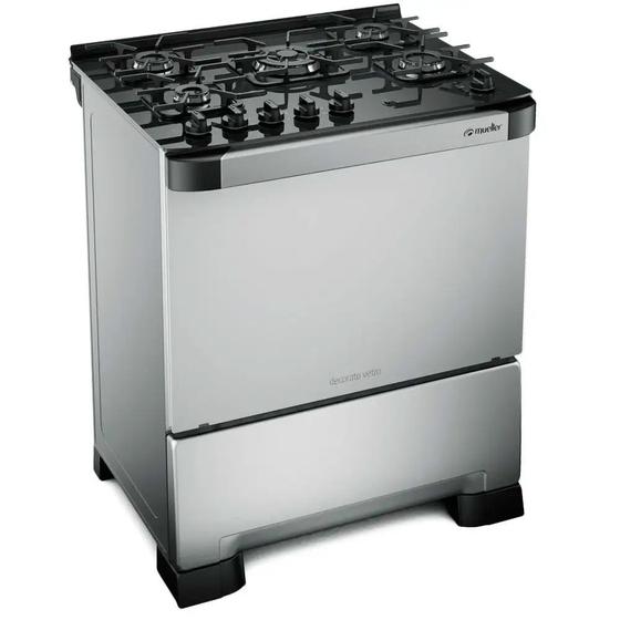 Fogão 5 Bocas Mueller Decorato Vetro Inox Mesa em Vidro - Bivolt - 601132005