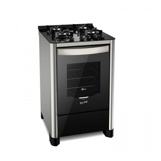 Imagem de Fogão Piso Fischer Gran Cheff 4Q Mesa de Vidro Inox Bivolt