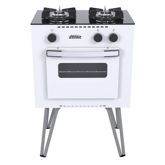 Imagem de Fogão Portátil 2 Bocas Venax Mini Cook Gas Glp Branco