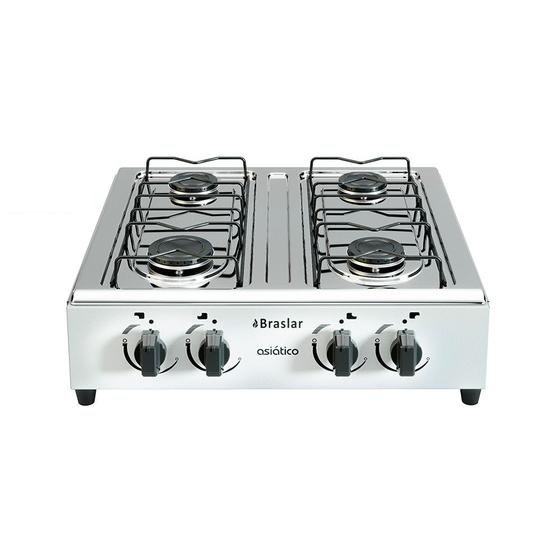 Fogão Portátil 4 Bocas Mesa em Inox Asiatico Braslar Menor preço em Fogão Portátil 4 Bocas Mesa em Inox Asiatico Braslar