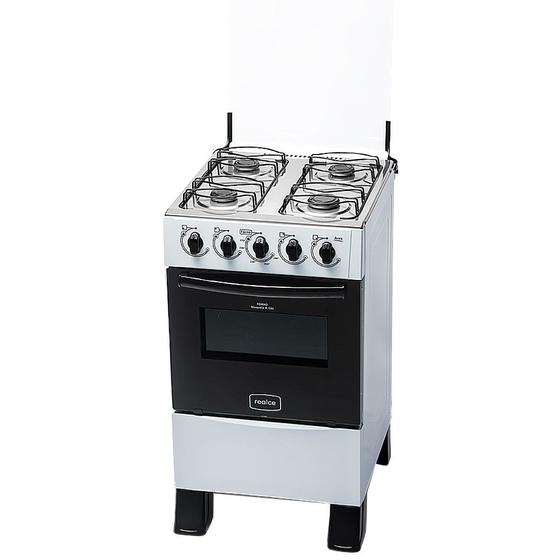 Imagem de Fogão Realce 4 Bocas Ares Manual Mesa de Inox Forno 50 Litros Branco