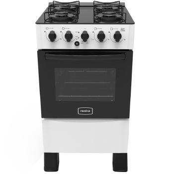 Imagem de Fogão Realce Ares Glass 4 Bocas Automático Mesa de Vidro Forno 50L - Branco - Bivolt