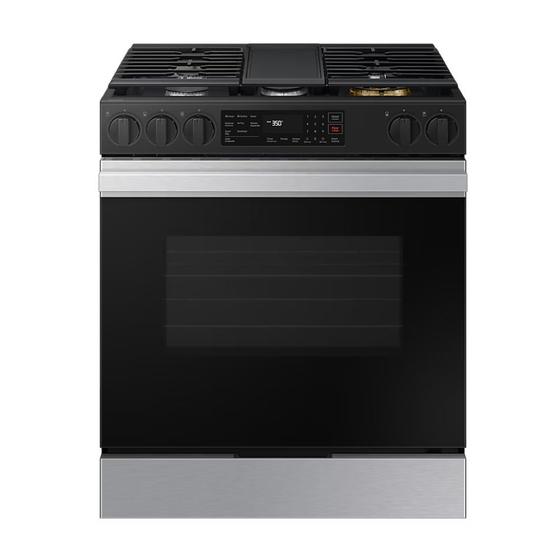 Imagem de Fogão samsung 5 bocas série 3 com wifi e air fry em aço inox 170l 127v nsg6dg8300sraz