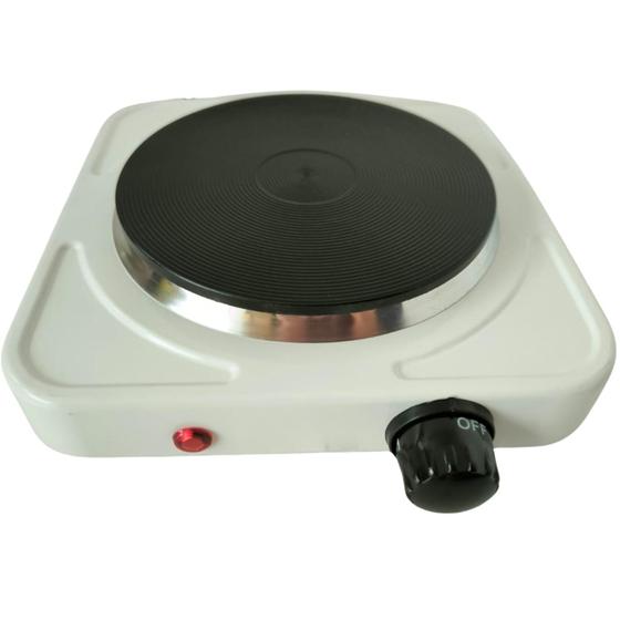 Imagem de Fogareiro Eletrico Cooktop Camping 1 Boca Portatil de Mesa Branco 110v