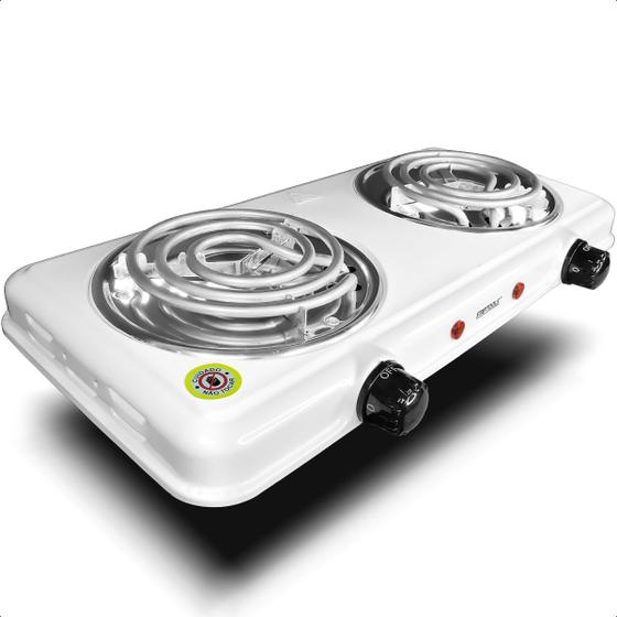 Fogareiro Fogão Elétrico Duas Bocas Portátil 2000w 127v Com Led Indicador Menor preço em Fogareiro Fogão Elétrico Duas Bocas Portátil 2000w 127v Com Led Indicador