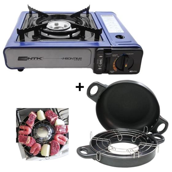 Imagem de Fogareiro Horizontal com Maleta Frontier + Home Grill Portatil com Grelha Nautika