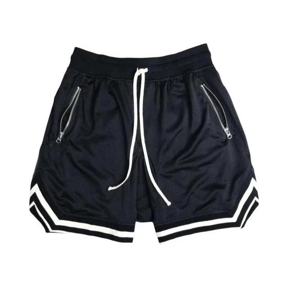 Imagem de Fogo Vermelho Masculino Casual Basquete Ginásio Fitness Treino Shorts Respirável Musculação