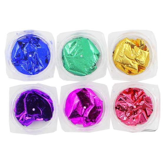 Imagem de Foil para encapsulamento mix colorido c/ 6 un unhas art nail