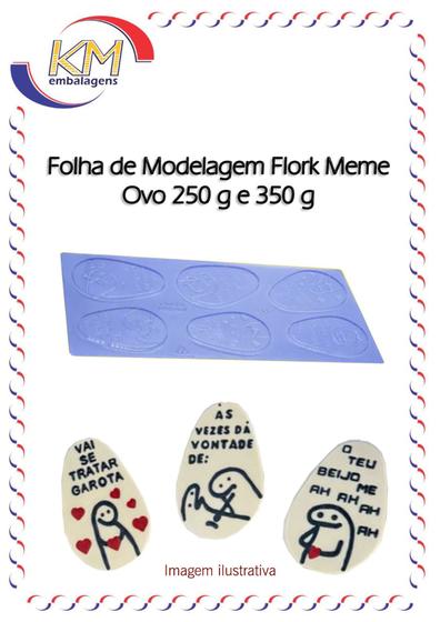 Imagem de Folha de modelagem Flork Meme Ovo 250g e 350g - páscoa, ovo de colher, tablete chocolate (14726)