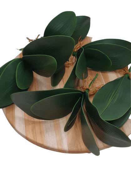 Imagem de Folha de Orquidea Planta Artificial Silicone Toque Real para Arranjos Decoração