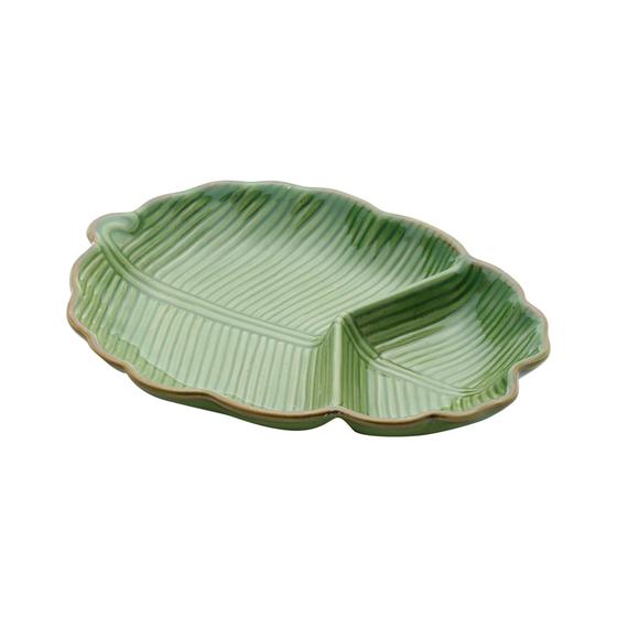 Imagem de Folha Decorativa de Cerâmica Banana Leaf Verde 26,5cm x 20cm x 4cm - Lyor