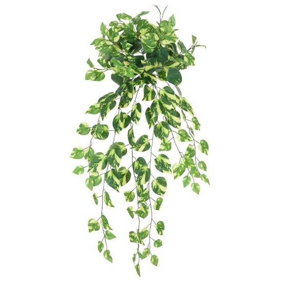 Imagem de Folha Jibóia Pendurar Verde Creme Artificial Permanente 80cm Florarte