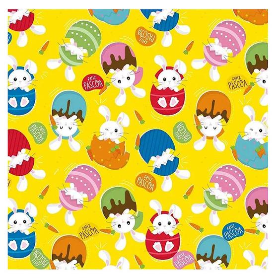 Imagem de Folha para Ovos de Páscoa Metalizado Surpresa Amarelo 69 x 89 cm - 5 un - Cromus Páscoa - Rizzo
