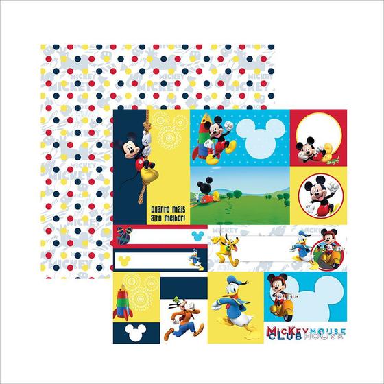 Imagem de Folha para Scrapbook Dupla Face Disney Toke e Crie Casa do Mickey 2 Tags  - 19690 - SDFD106