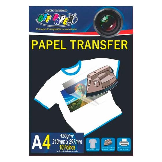 Imagem de Folhas de Papel Transfer A4  p/ Tecidos Claros Off Paper