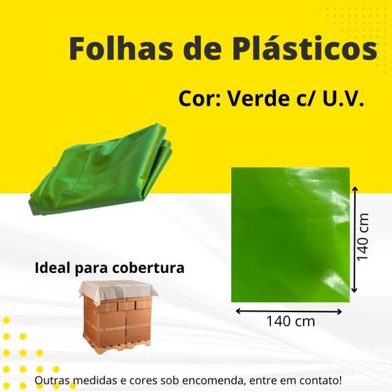 Imagem de Folhas de Plásticos Verdes c/ U.V (140cmx140cm) Pacotes c/ 10Unid.