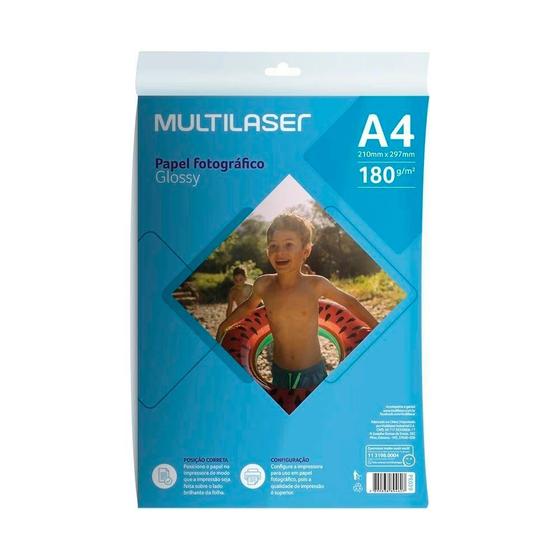 Imagem de Folhas Papel  A4 Glossy Fotográfico Prova D água 180g