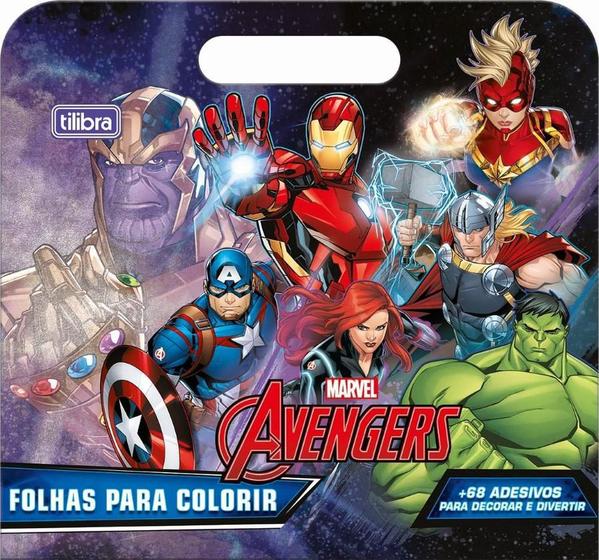 Imagem de Folhas Para Colorir Com Maleta Avengers 8 fls Tilibra