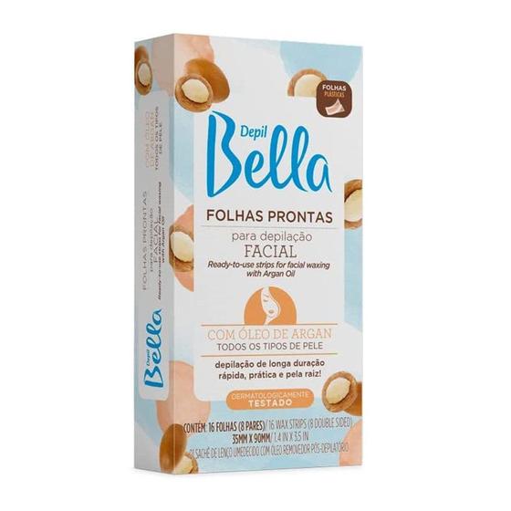 Imagem de Folhas Prontas Depilação Facial Óleo Argan Depil Bella 16fls