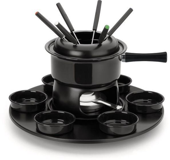 Imagem de Fondue Carroussel Lugano - Panela Preta 17 peças -Forma Inox