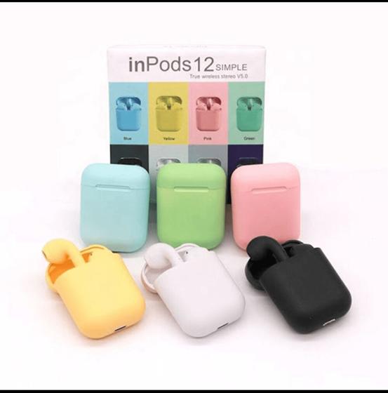 Imagem de Fone Bluetooth 5.5 Sem Fio IPods 12 Branco Android e IOS 
