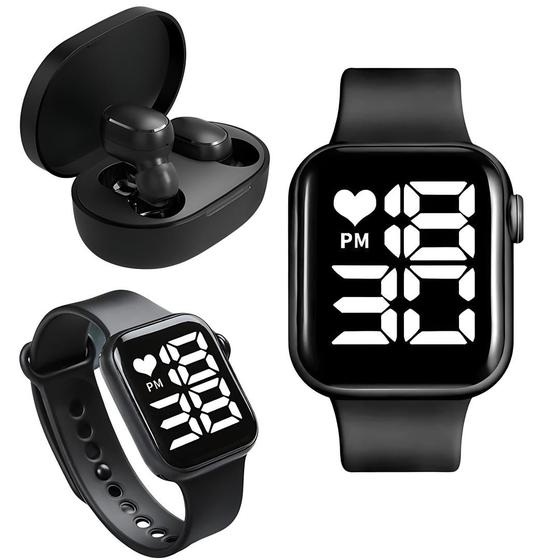 Imagem de Fone Bluetooth inPods sem fio + Relógio digital esportivo Masculino e Feminino