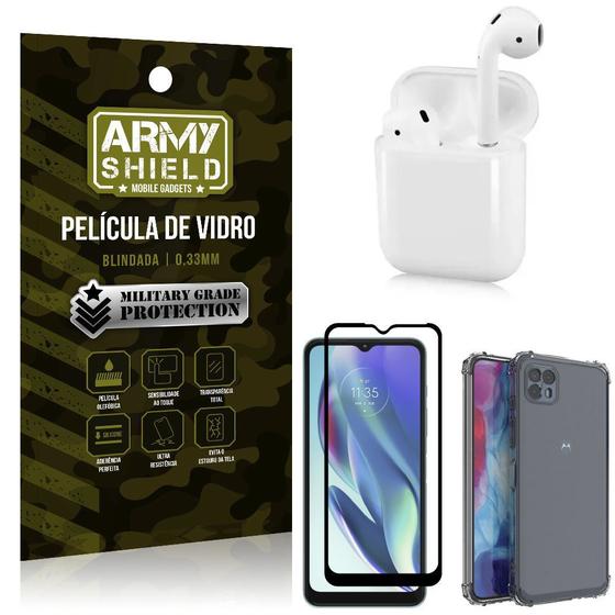 Imagem de Fone Bluetooth LY-122 Moto G50 5G + Capinha Anti Impacto + Película 3D - Armyshield