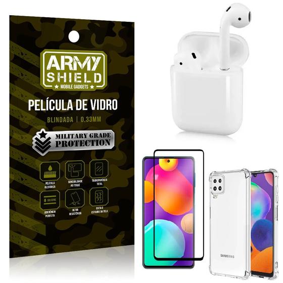 Imagem de Fone Bluetooth LY-122 Samsung M62 + Capinha Anti Impacto + Película 3D - Armyshield