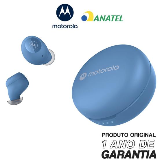 Imagem de Fone Bluetooth Original Motorola Moto Buds 250, 6h de Reprodução com Carregamento sem fio - Azul